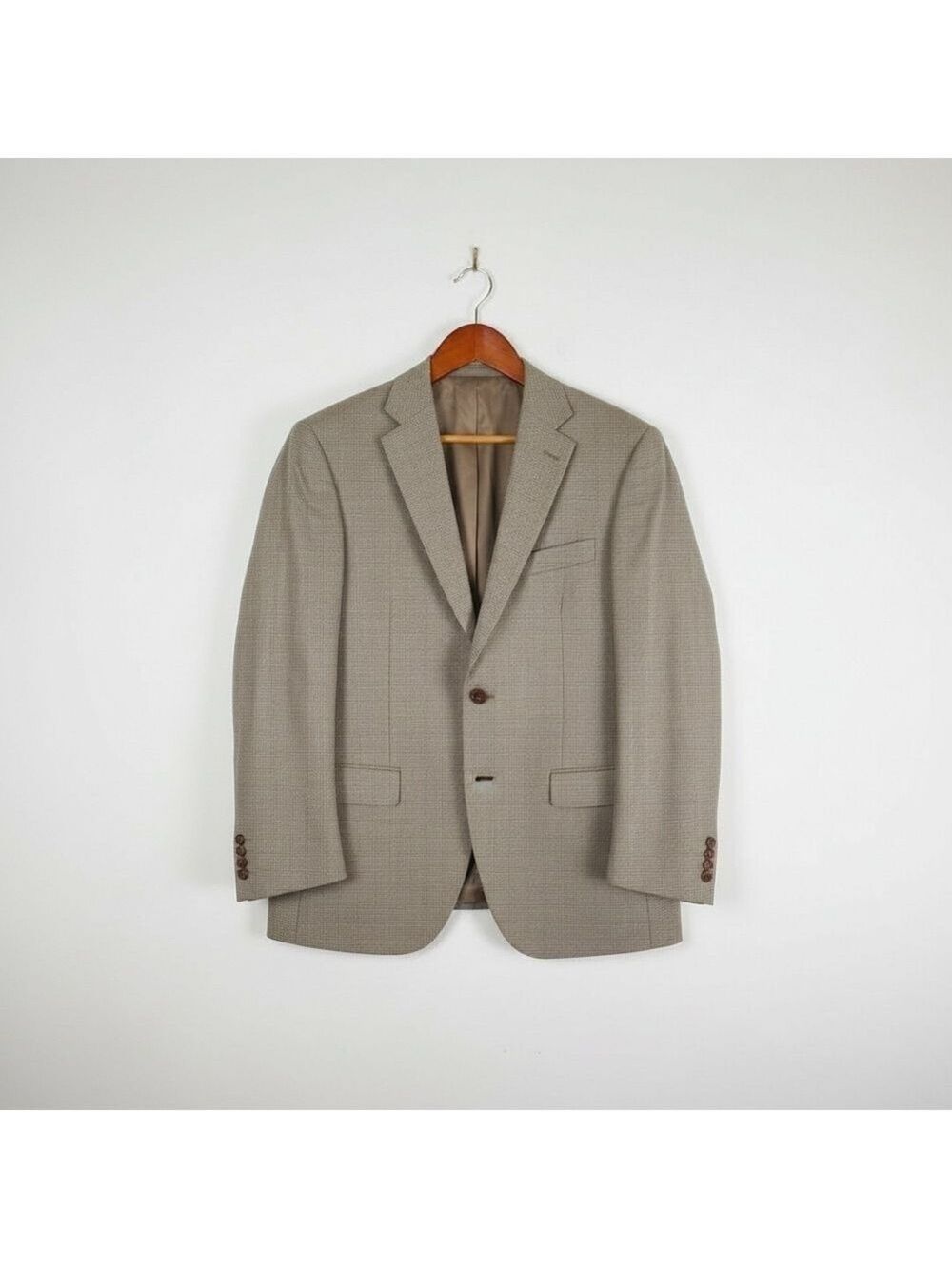 Vintage Lauren Ralph Lauren Wool Silk Blazer Coat Mens 42S Tan